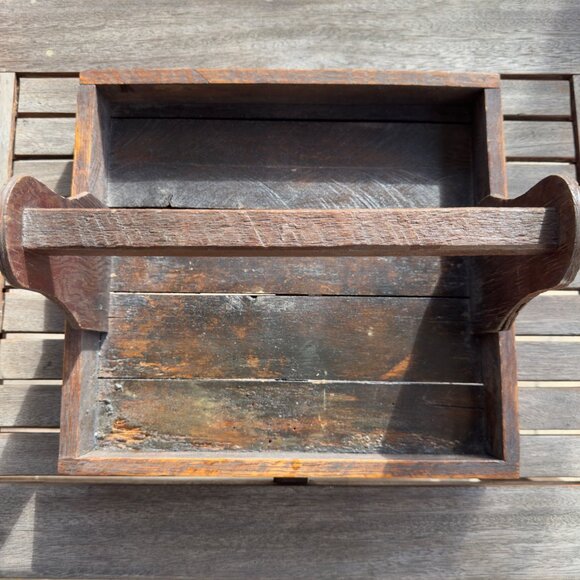 Vintage Handmade Rustic Wooden Berry 4 Basket Carrier Farmhouse Decor - Picture 8 of 16